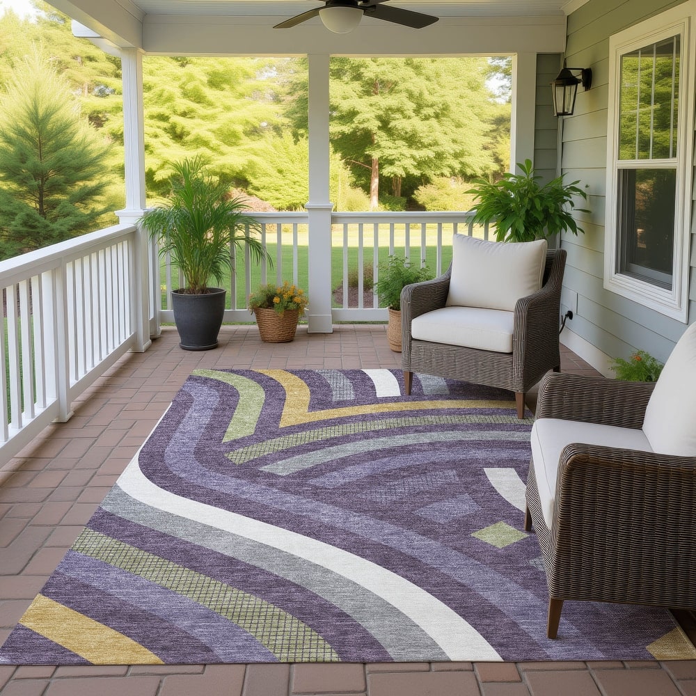 Machine Washable Indoor/ Outdoor Modern Jalen Chantille Rug