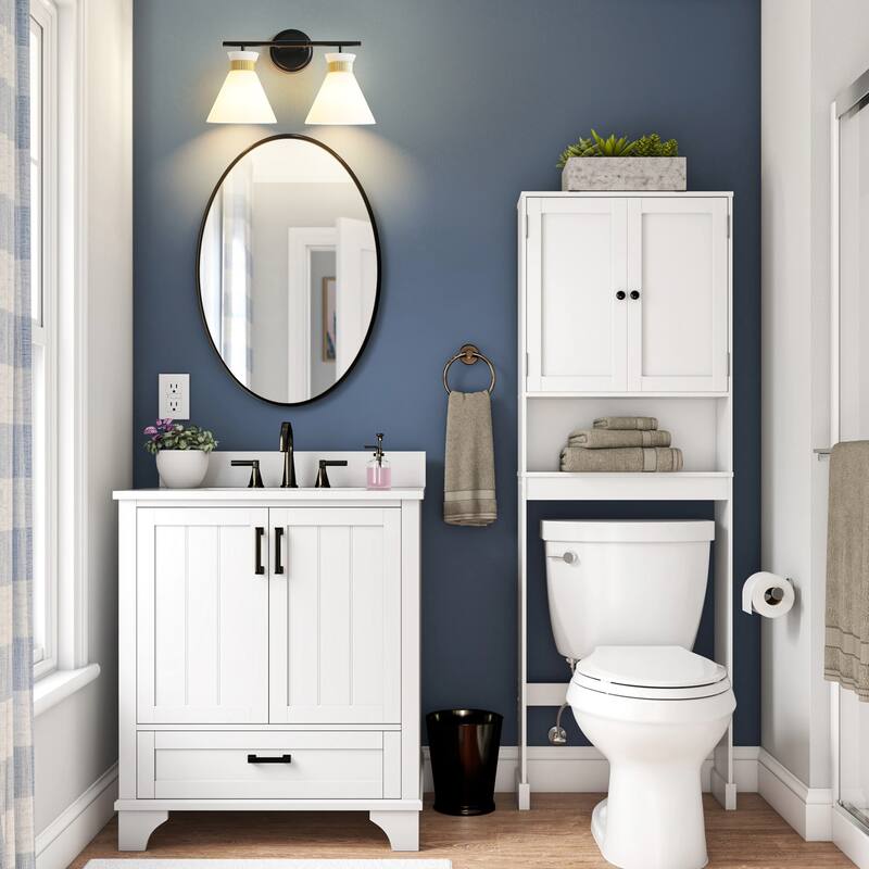 Dimmable Bathroom Vanity Light with Glass Shade