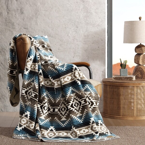 海外限定JORDAN REVERSIBLE BIG BLANKET Wrangler Printed Reversible Ultra Soft Plush Throw Blanket - On