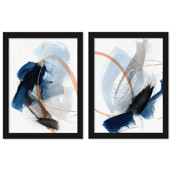 slide 1 of 5, Foreshadow by PI Creative Art 2 Piece Black Framed Print Art Set 11 x 14