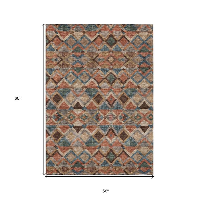 HomeRoots Geometric Transitional Rectangle Outdoor Rug