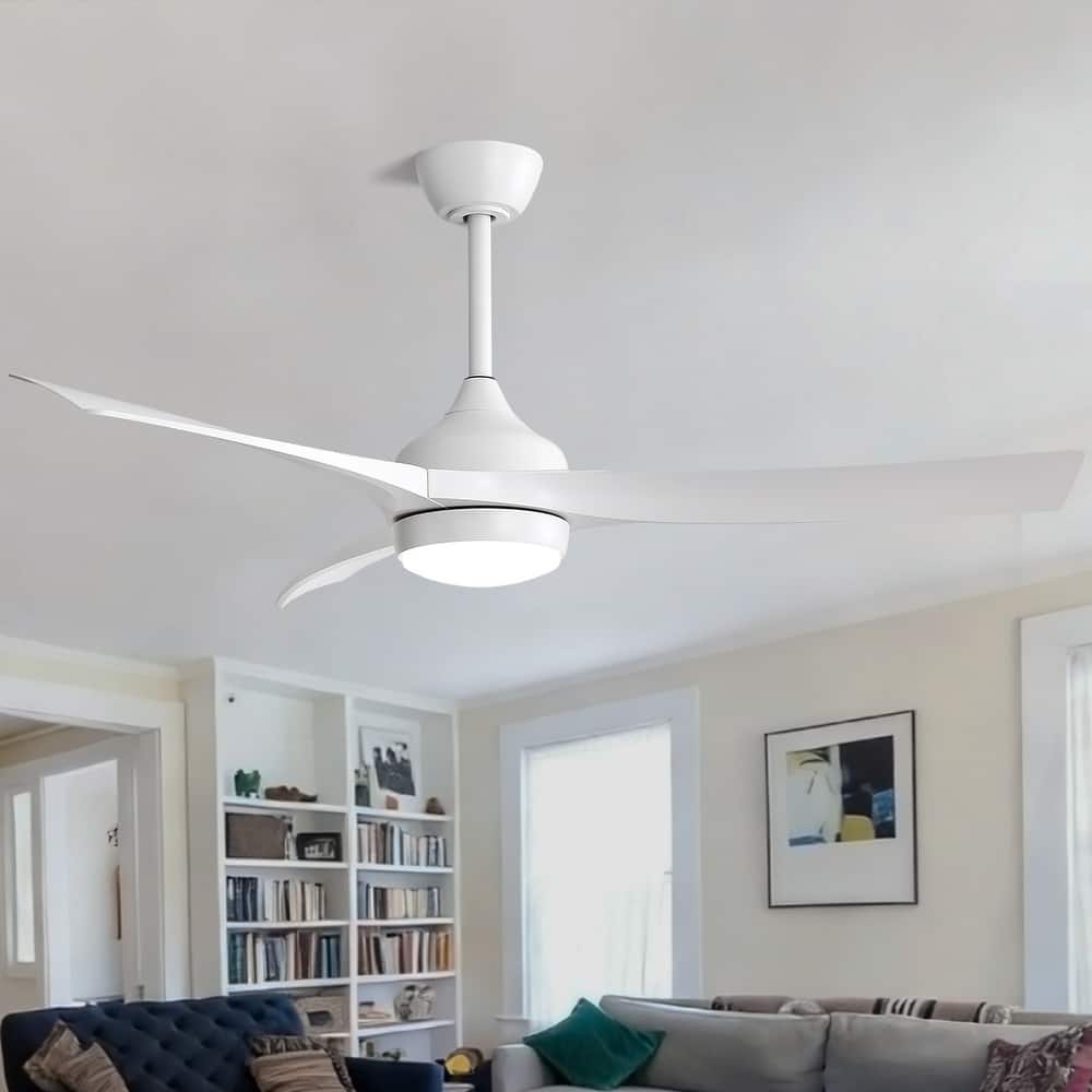 52 inches Indoor/Outdoor Ceiling Fan with Light Kit and Remote Control,DC Motor,3 CCT LED Dimmable for Bedroom Living Room Patio