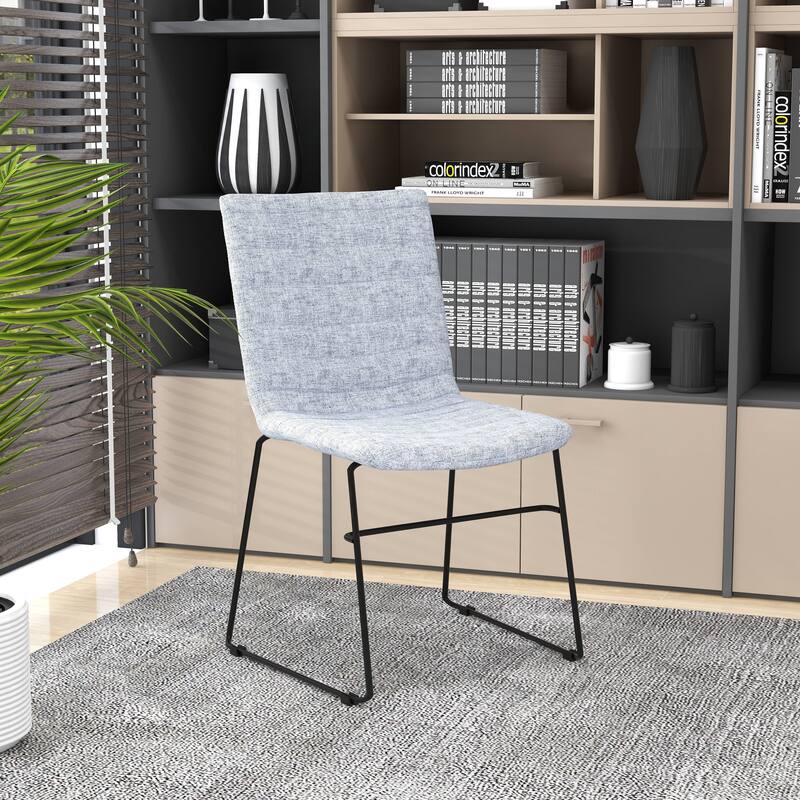 Zylar Modern Leather Guest Chair with Lumbar Support, Stainless Steel Base, High-Density Foam, Floor Protectors, 300 lb Capacity