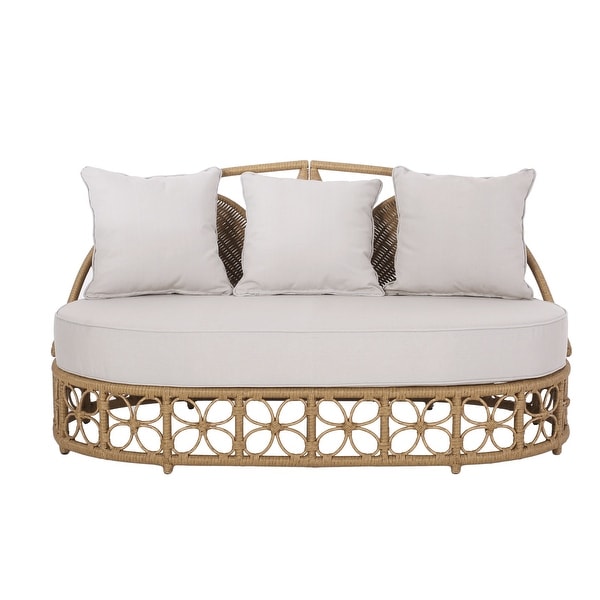 Olu bamboo round patio daybed with cushions hotsell