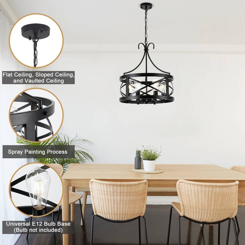 6-Light Classic Candlestick Hanging Linear Foyer Chandelier Lighting for Dining Room Kitchen Island