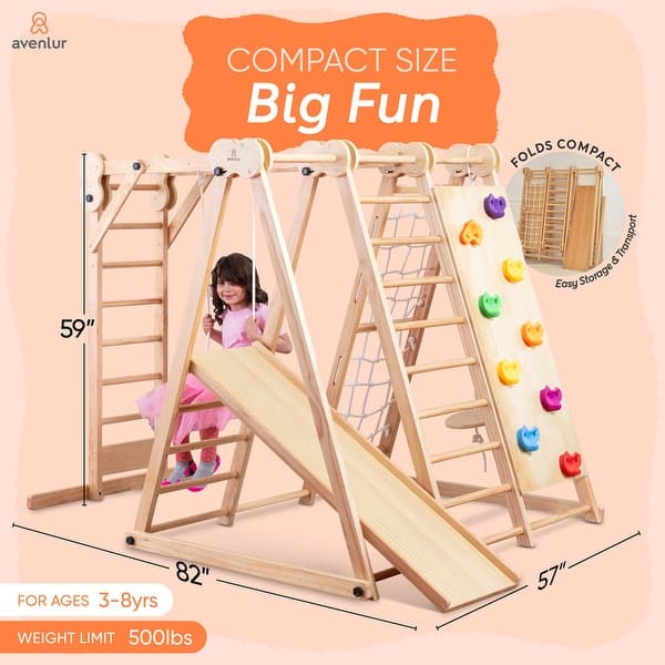 Chestnut - 8-in-1 Jungle Gym for Toddlers - Natural