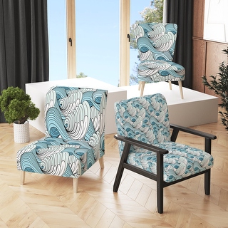Teal pattern hotsell accent chair