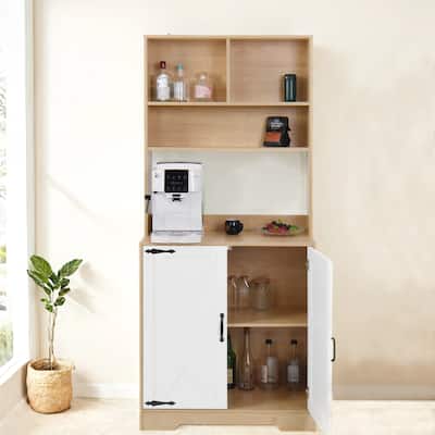 Modern 2-Door Pantry Cabinet with 3-Tier Shelves