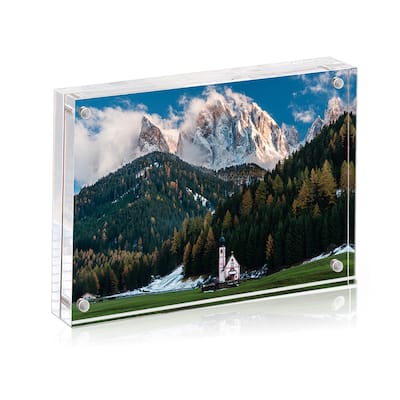 BP4U™ Magnetic Acrylic Picture Frame, Double-Sided Tabletop Picture Frame Freestanding for Desktop Display(1-Pack)