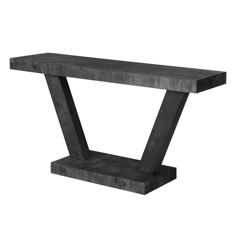 Long Console Table 2-Tier Sofa Table Behind Couch, Distressed Wood Narrow Entryway Table for Living Room, Hallway