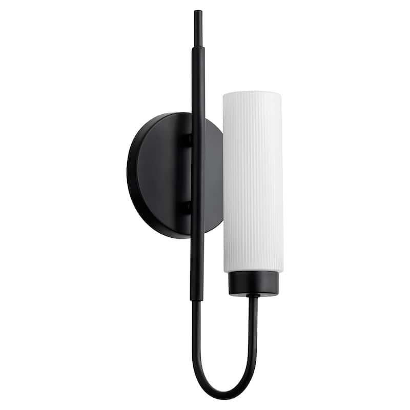 Quorum International 5024-1 Jerome 16" Tall Wall Sconce with Ribbed, - Matte Black