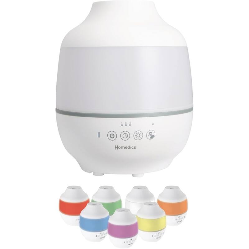 Homedics TotalComfort UHE‑CM18 Cool Mist Humidifier | 0.5 gal Top‑Fill Tank | 2 Mist Speeds | Night‑Light - White