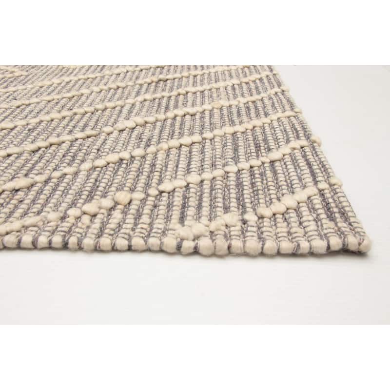 ECARPETGALLERY Braid weave Sienna Grey Wool Rug - 5'1 x 7'11