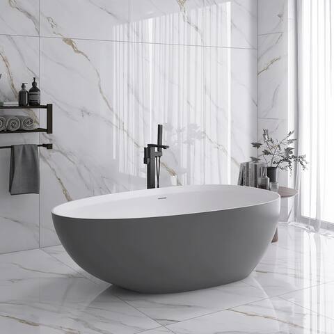 Solid Surface Freestanding Soaking Bathtub