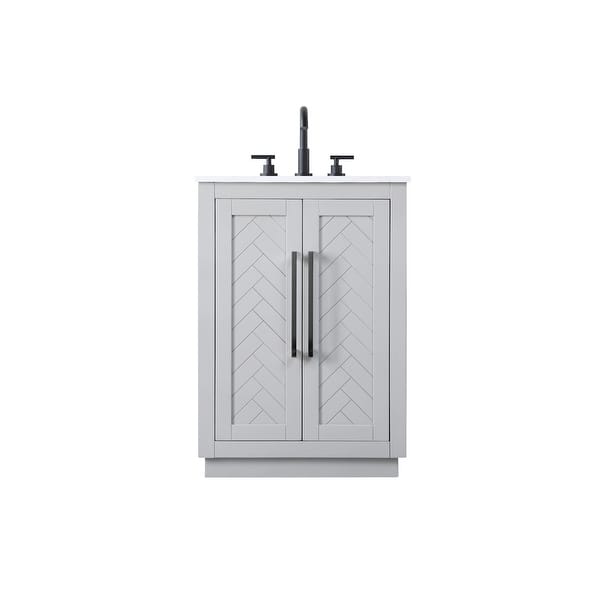 slide 2 of 11, Elegant Lighting VF29024 Chase 24" Free Standing Single Basin Vanity Gray
