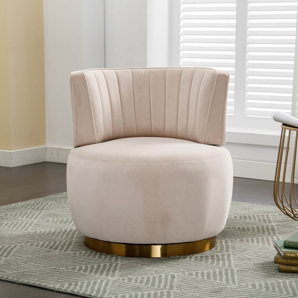 360 Degree Swivel Round Barrel Accent Sofa Arm Chairs.
