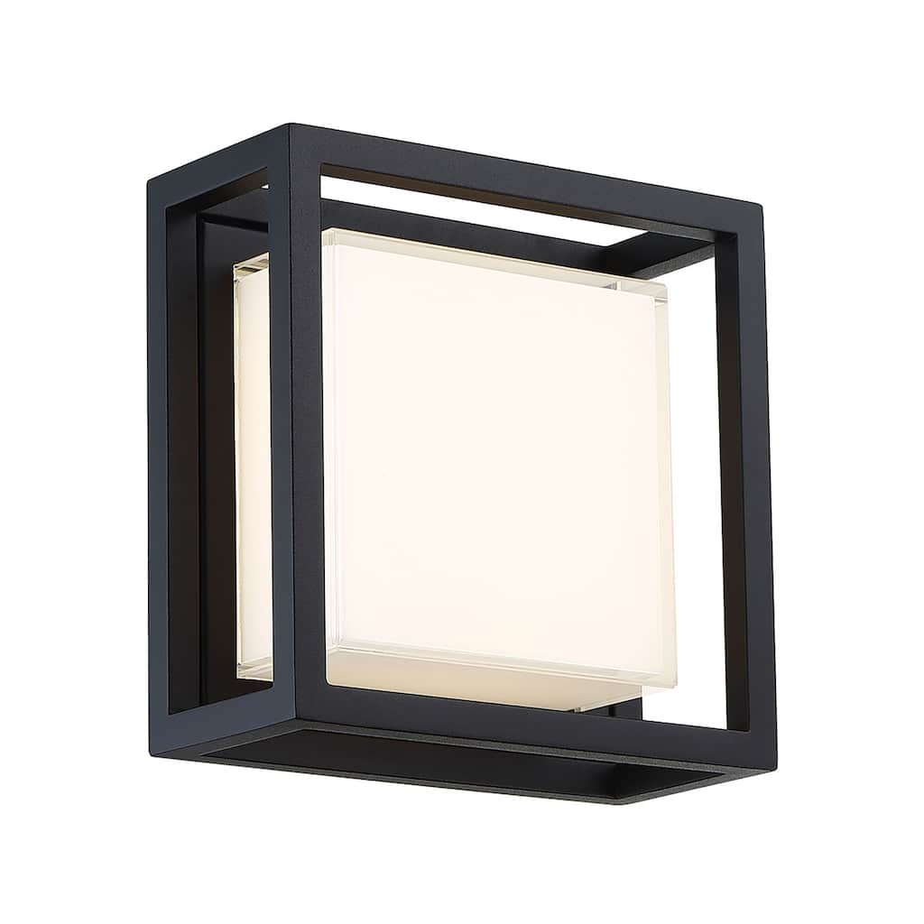 Framed 8in LED Indoor or Outdoor Wall Light 3000K