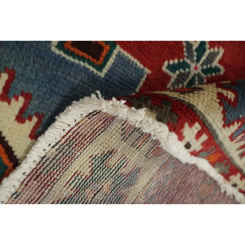 Hand Knotted Oriental 100% Wool Carpet Traditional Tribal Red Bakhtiari Area Rug - 9' 1'' X 4' 10''