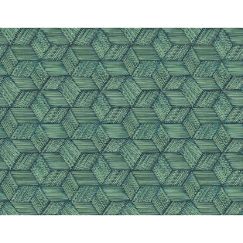 Kenneth James Intertwined Blue Geometric Wallpaper - 27in x 324in x 0.025in