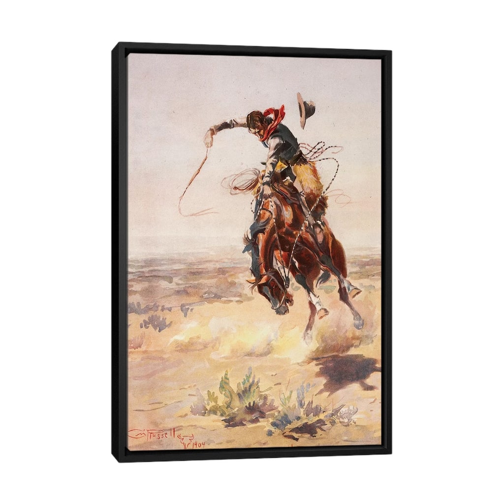 iCanvas "A Bad Hoss" by Charles Marion Russell Framed Canvas Print