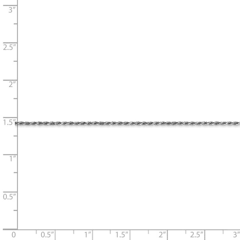 Curata Women's 10k White Gold 9" 1.2mm Sparkle-Cut Rope Chain Anklet