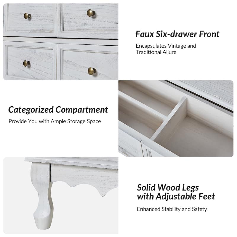 Pallantium Farmhouse 30"Tall Distressed 3-Drawer Nightstand With Solid Wood Legs and Adjustable Feet by HULALA HOME