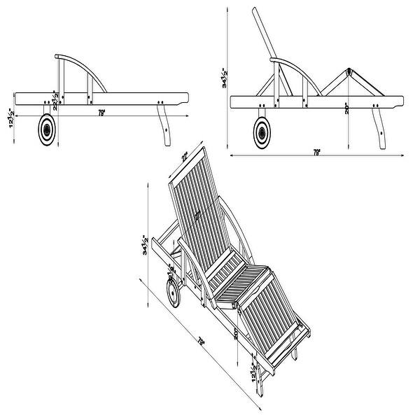 Caspian Eucalyptus Wood Outdoor Lounge Chair with Arms and Adjustable