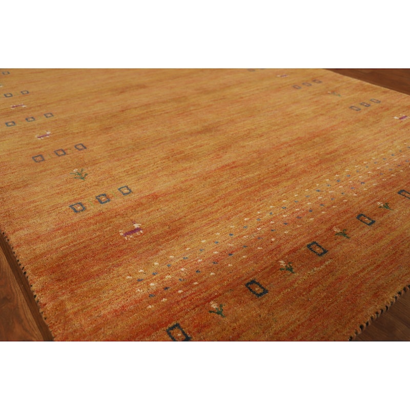 Hand Knotted Oriental 100% Wool Carpet Tribal Tribal Oranges & Rust Gabbeh Area Rug - 7' 8'' X 4' 11''