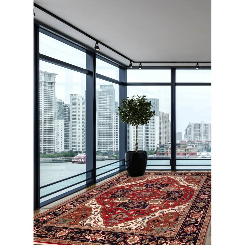 ECARPETGALLERY Hand-knotted Serapi Heritage Red Wool Rug - 9'8 x 13'9