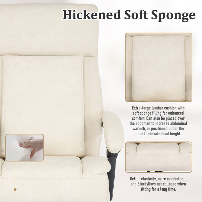 500Lbs Massage Reclining Executive Office Chair, Faux Leather High Back Ergonomic Office Chair With Footrest