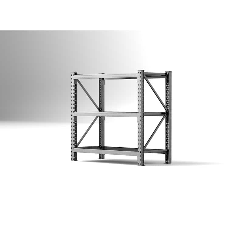 3-Tier Heavy Duty Black Metal Storage Rack with Adjustable Shelves for Commercial Garage Use - 67”L x 19.70”W x 63”H