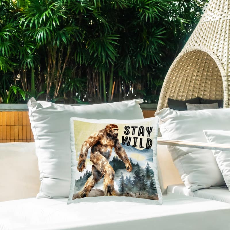 Stupell Stay Wild with Mythical Monster Printed Outdoor Throw Pillow Design by Nicole DeCamp