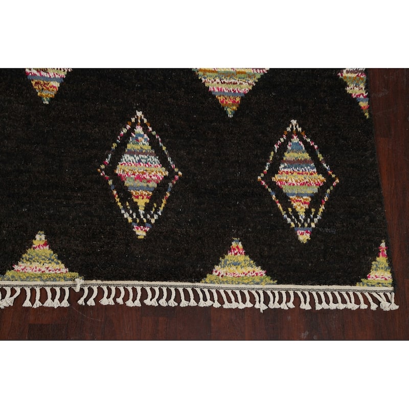 Geometric Moroccan Oriental Dining Room Area Rug Wool Hand-knotted - 8'9" x 11'9"