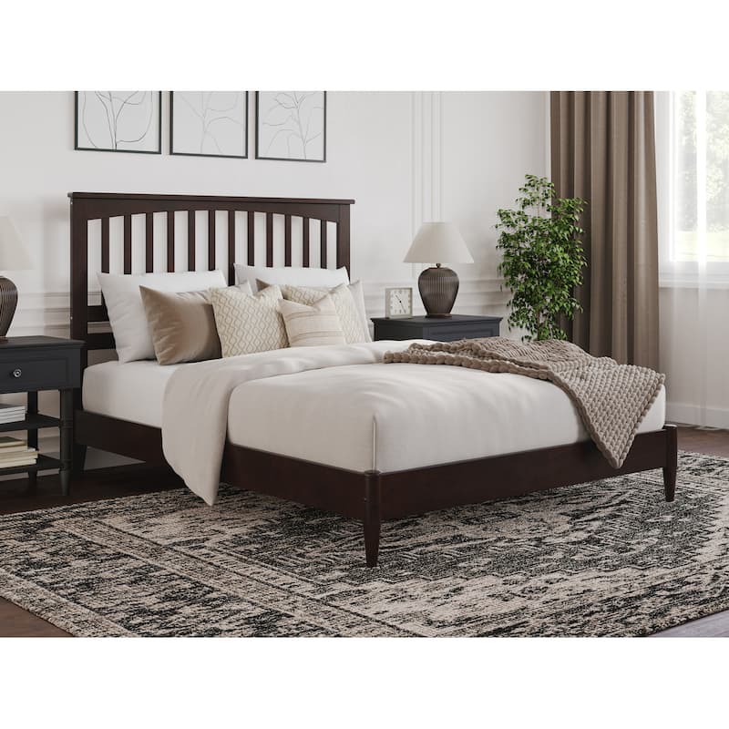 Becket Solid Wood Low Profile Platform Bed - Espresso - Queen