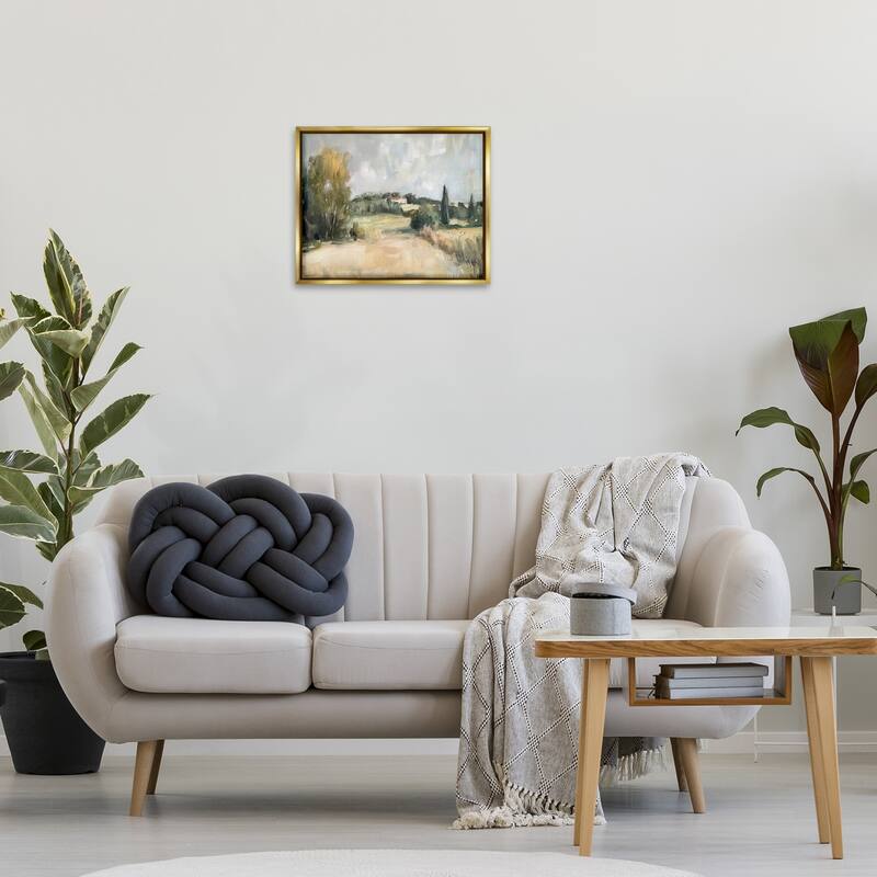 Stupell Hill Top House Landscape Framed Floater Canvas Wall Art Design By Petal Prints Design
