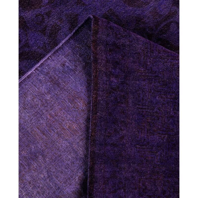 Overdyed One-of-a-Kind Hand-Knotted Area Rug - Purple - 4' 3" x 12' 1"