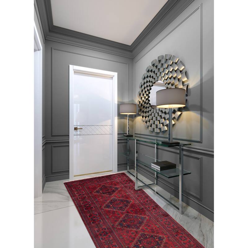 ECARPETGALLERY Hand-knotted Finest Khal Mohammadi Red Wool Rug - 2'8 x 7'