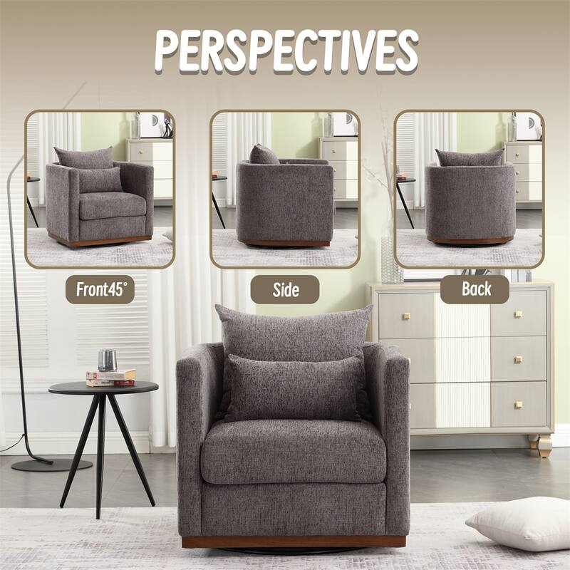 Swivel Barrel Chair,Comfy Round Accent Sofa Chair for Living Room
