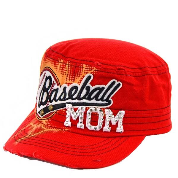 Shop T21bsm01 Rd Baseball Mom With Rhinestones Cap Red Overstock