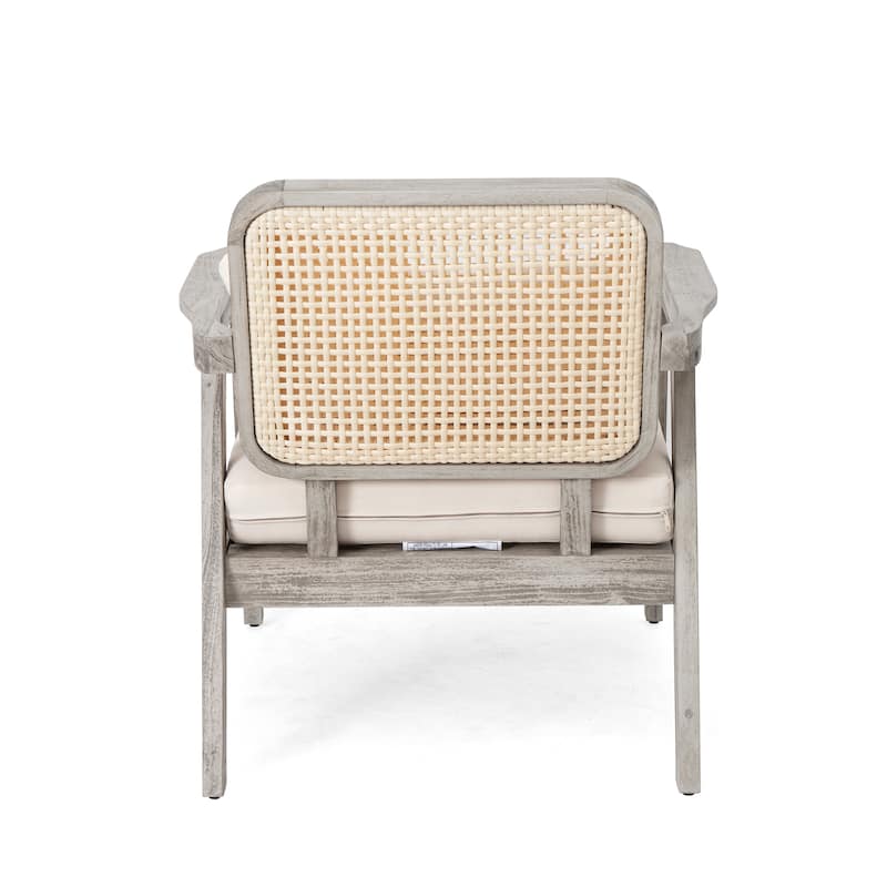 Outdoor Acacia Wood Patio Club Chair Set