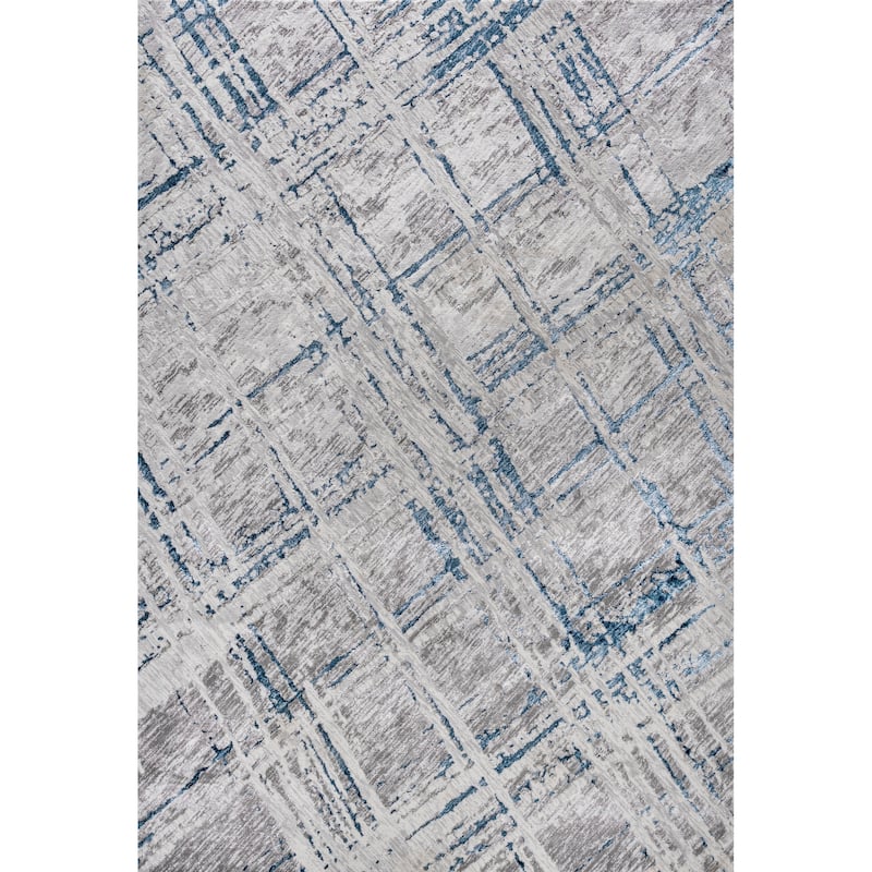 JONATHAN Y Tidal Modern Abstract Area Rug - 5 X 8 - Gray/Blue