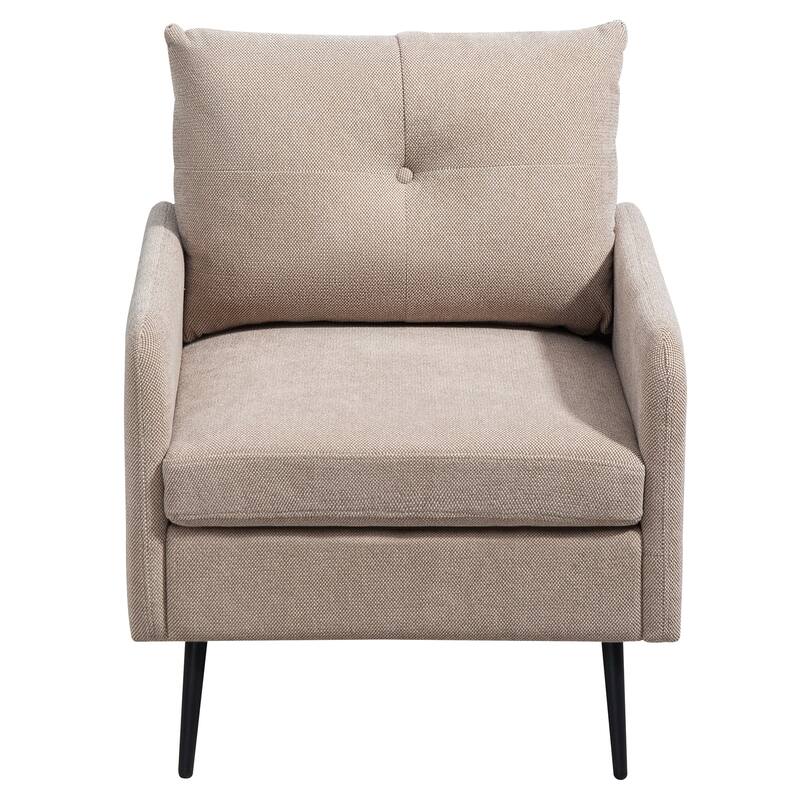 Club Chair Armchair with Metal Legs, Simple Side Chair Reception Chair Lobby Chair Upholstered Chair