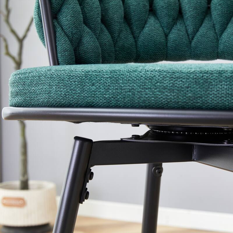 4-Piece Set Swivel Bar Stools with Breathable Linen-Cotton Seats - 360°Rotating Counter Height Stools, Heavy Duty Iron Frame