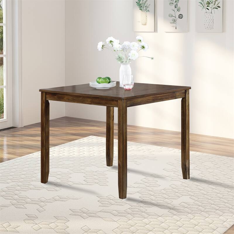 Wood Rectangular Dining Table for Small Space - Walnut