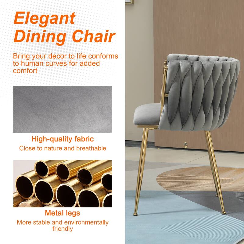 Makeup Chair, Home Backrest Light Luxury Dining Chair, Balcony Table Edge Chair (set of 2)