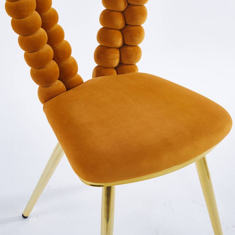 Fabric Modern Chairs [Set of 4] with Iron Tube Legs, Soft Cushions, and Comfortable Backrest