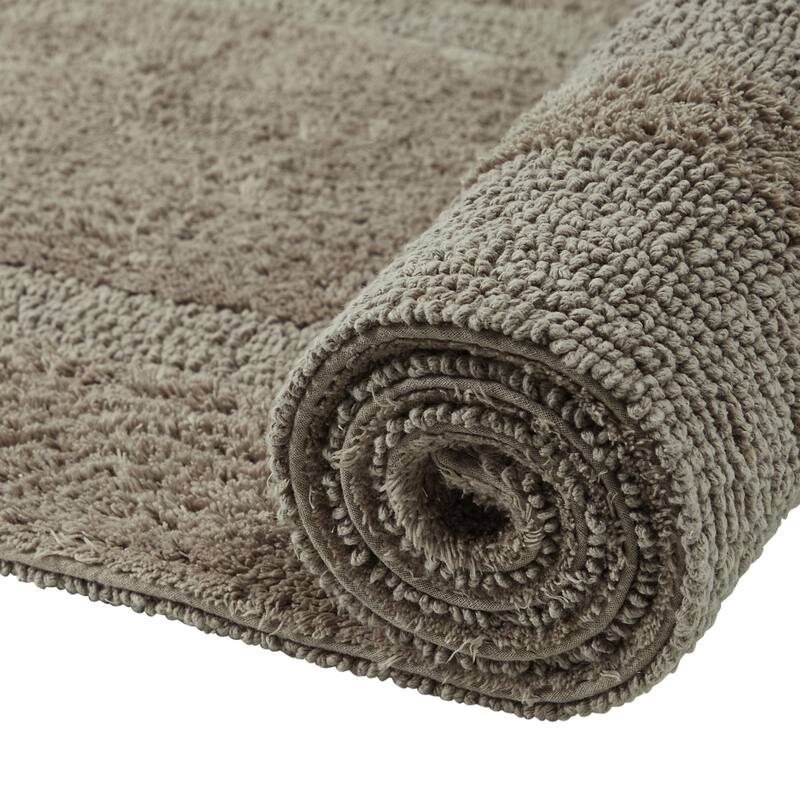 Better Trends Bath Rugs 100% Cotton Reversible Highly Water Absorbent Bathroom Rug for Shower, Sink, Bath Mats - Lux Collection
