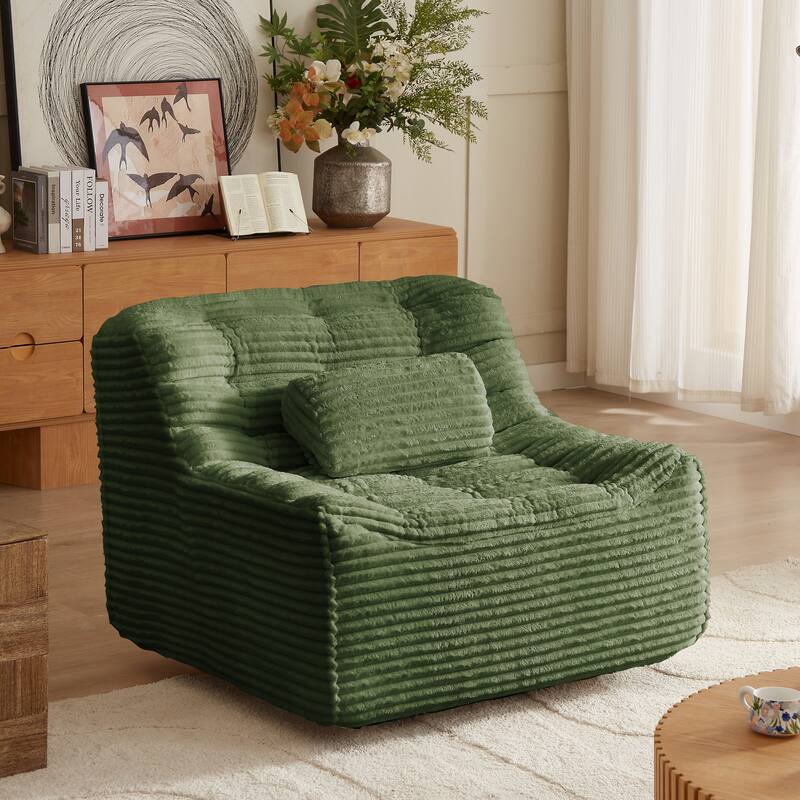 360 Oversize swivel Glider Chair with switchable head pillow and waist pillow , comfortable compression swivel chair