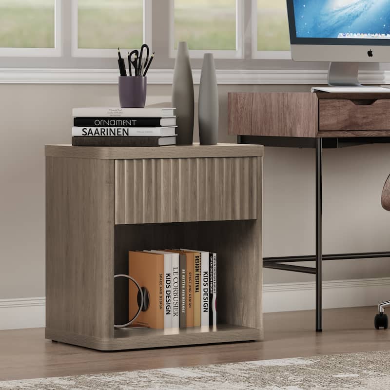 SICOTAS Set of 2 Nightstand with 1 Drawer and Open Storage