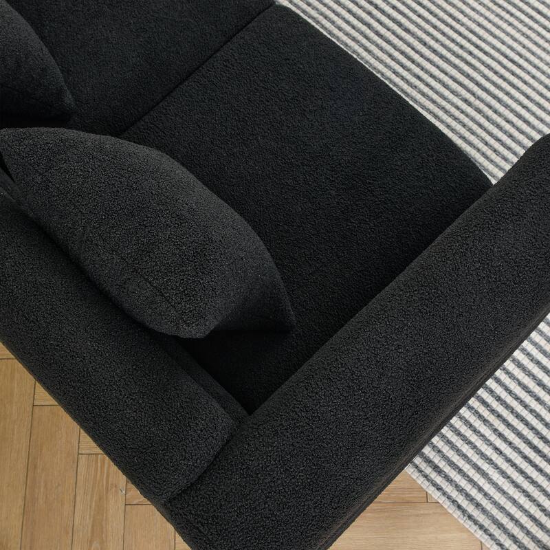 3+2 Teddy Fabric Sofa Combination - Chic Design with 5 Pillows